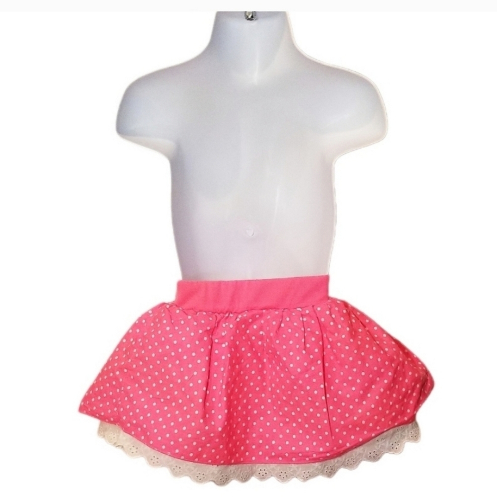 DISNEY BABY EYELET RUFFLE PINK POLKADOT SKORT 12 MOS - Picture 7 of 9